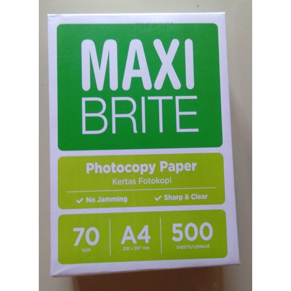 

Kertas HVS MAXI BRITE A4 70 GSM eceran 100 Lembar