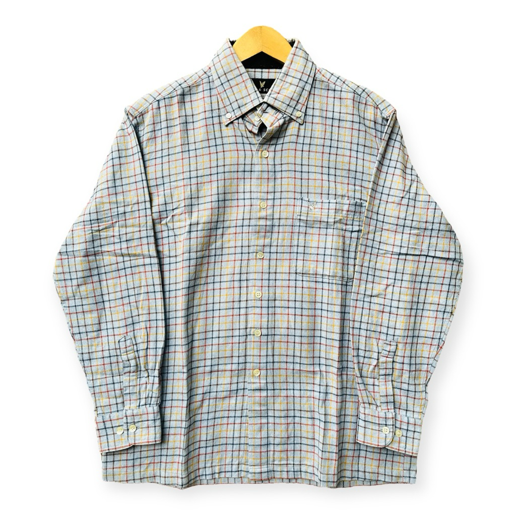 Kemeja Lyle & Scott Flannel Gingham Blue