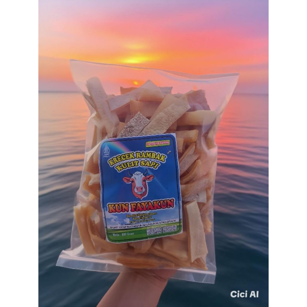 

Krecek rambak kulit sapi asli 500 gram varian stik