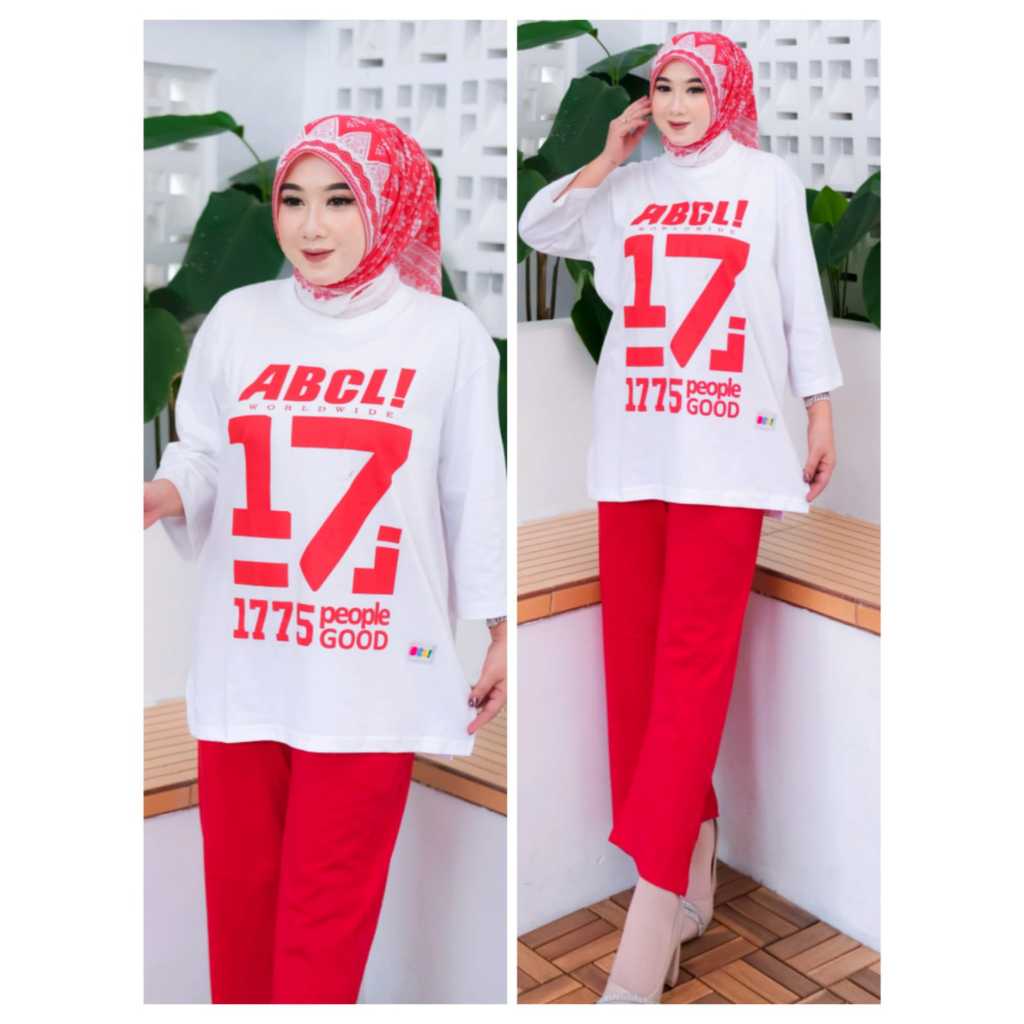 SETELAN KAOS OVERSIZE SET WANITA KEMERDEKAAN AGUSTUSAN