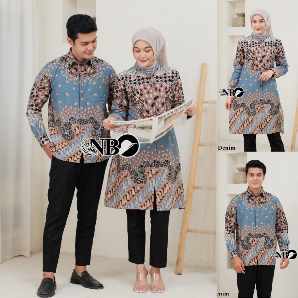 Couple Batik Set Pakaian Batik Tunik Couple Modern Set Pakaian Couple Kemeja Batik Pria Premium Baju