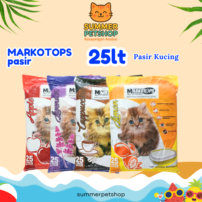 Pasir Kucing Gumpal Wangi Markotops 25 Liter / Pasir Wangi Gumpal Markotops