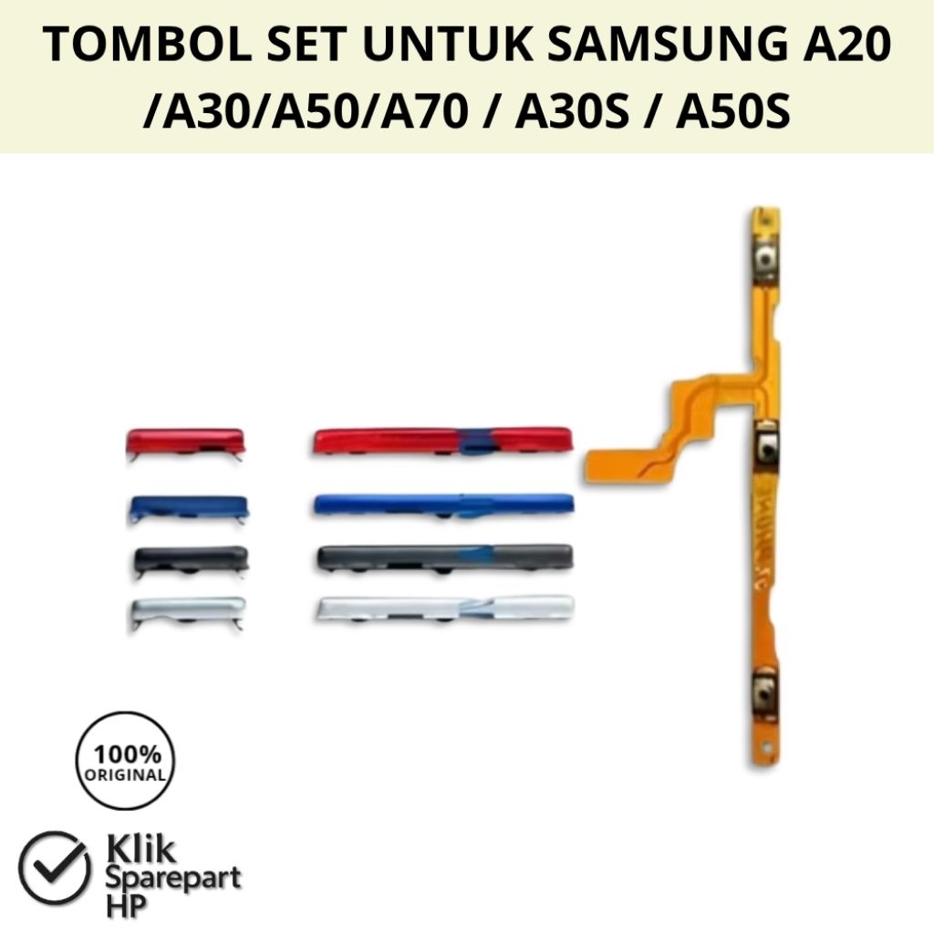 TOMBOL SET UNTUK SAMSUNG A20 /A30/A50/A70 / A30S / A50S |SPAREPART HP