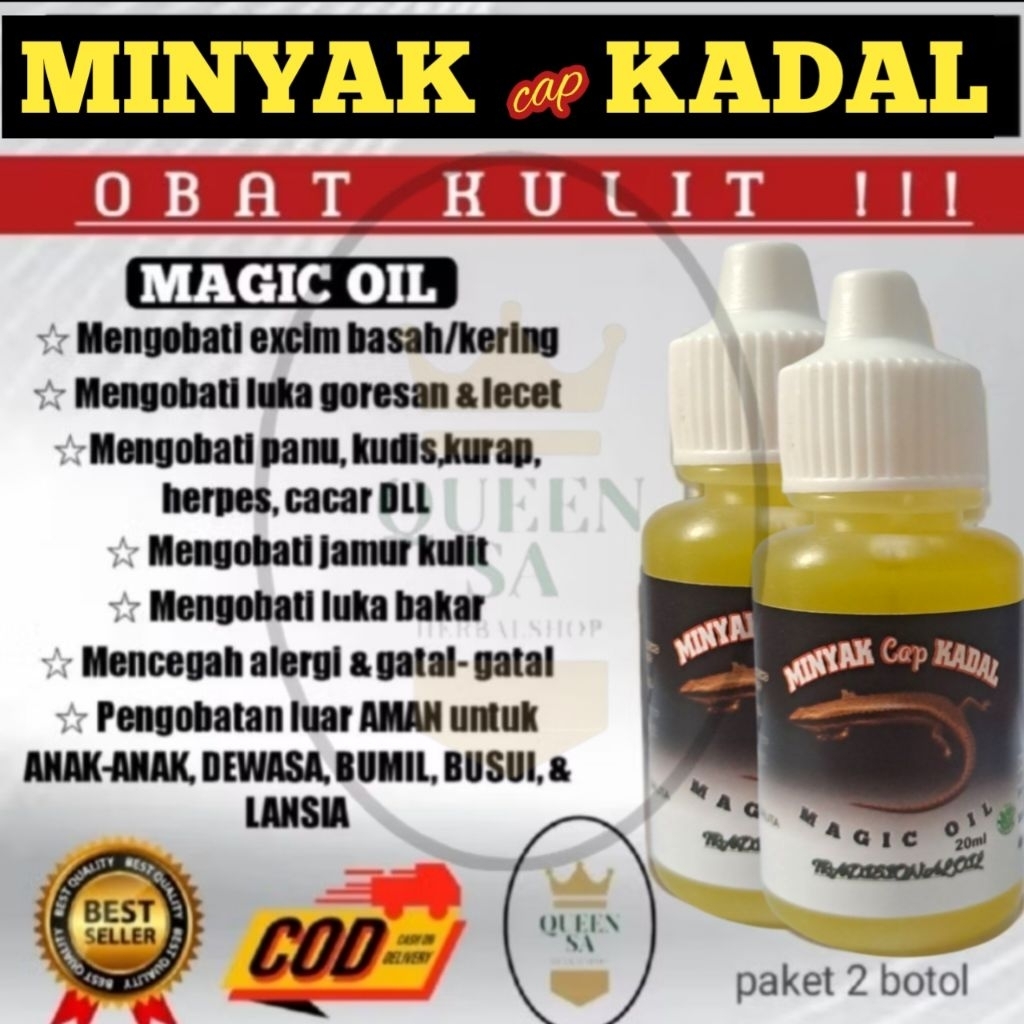 Obat Salep Koreng Minyak cap Kadal mengobati Eksim Cacat Herpes Kutu Air Alergi Luka Bakar