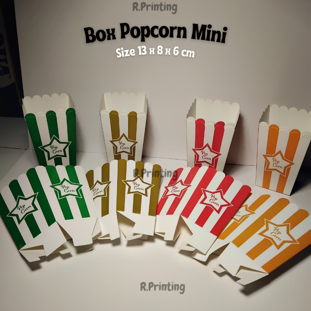 

(Min.50 pcs) Box Popcorn Ivory Motif Size Mini 13x8x6cm 210Gsm