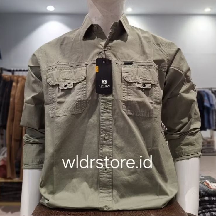 KEMEJA KATUN PRIA BRAND TOP TEN ORIGINAL LENGAN PANJANG REGULAR FIT EXCLUSIVE