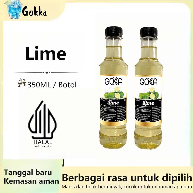 

GOKKA Sirup Minuman Rasa Lime 350ml Syrup / Sirup Lime Sertifikasi Halal