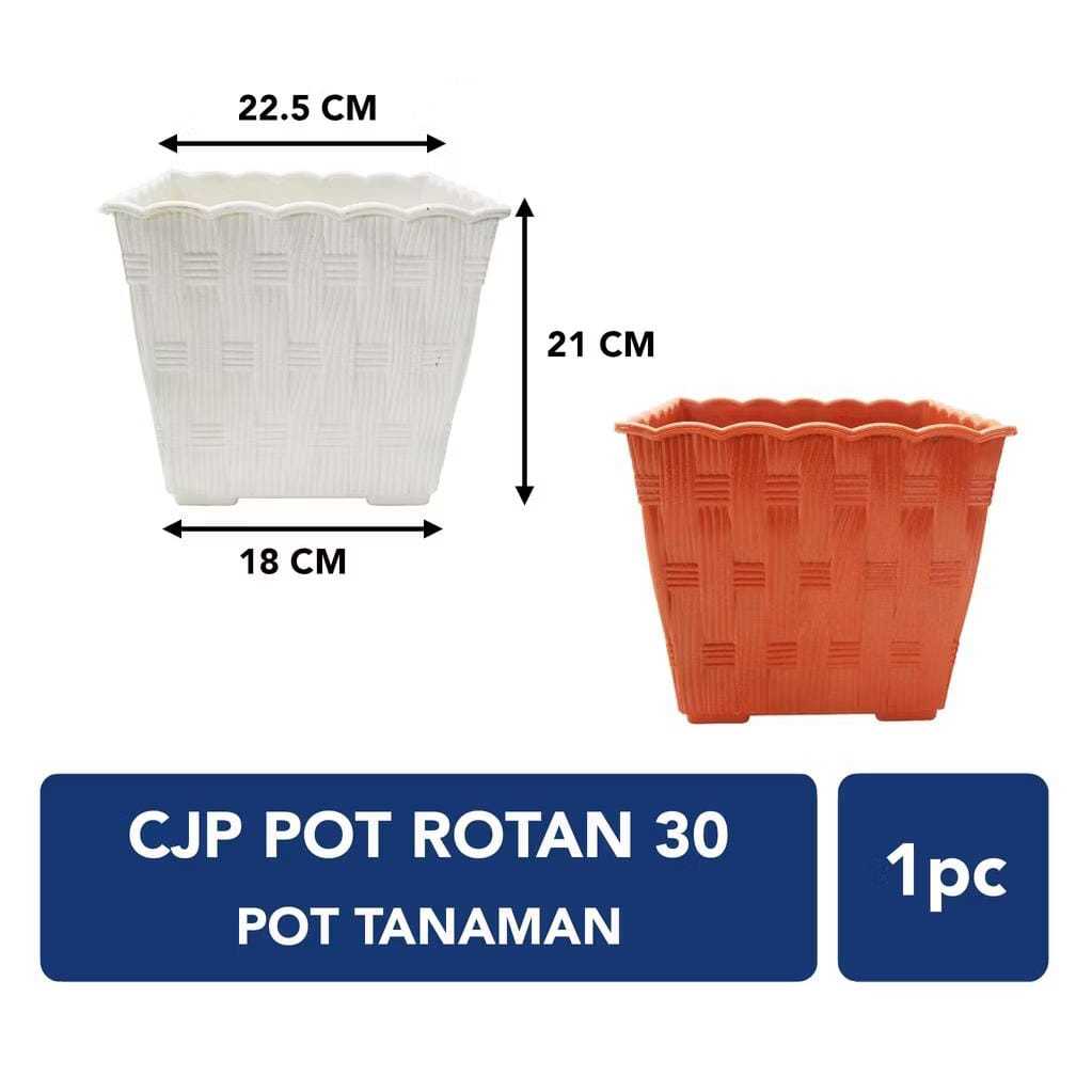 CJP ROTAN 30 Pot Kotak Tanaman Tumbuhan Bunga Plastik SMP-CJP900W/P