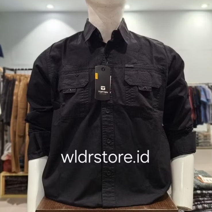 KEMEJA KATUN PRIA BRAND TOP TEN ORIGINAL LENGAN PANJANG REGULAR FIT EXCLUSIVE PS0019