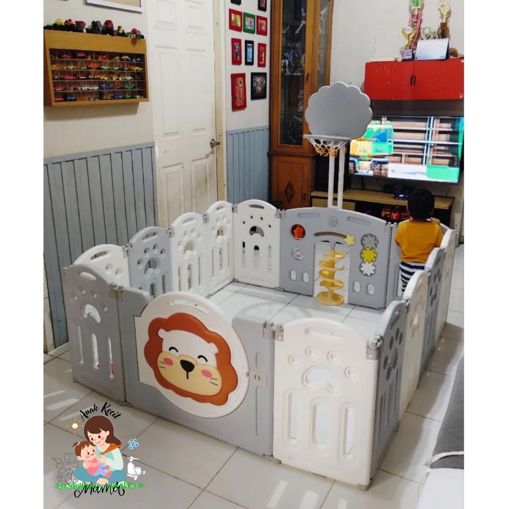 SEWA PARKLON Pagar Lipat 12+2 / Folding lion Fence | Pagar Bermain Bayi Anak / Pagar Bayi Bermain - 