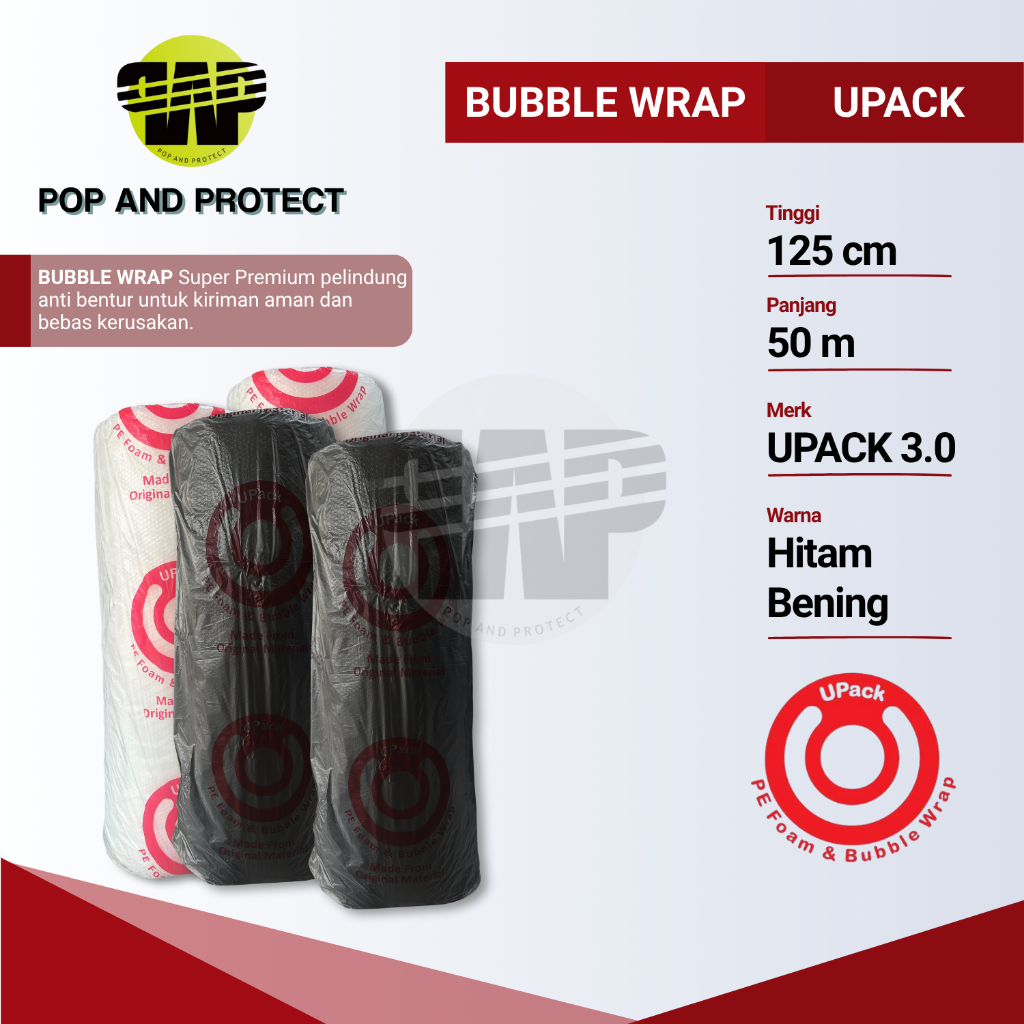 

Lagi Laris Banget! bubble wrap hitam bening Upack / bubble wrap roll 125cm x 50m Tebal