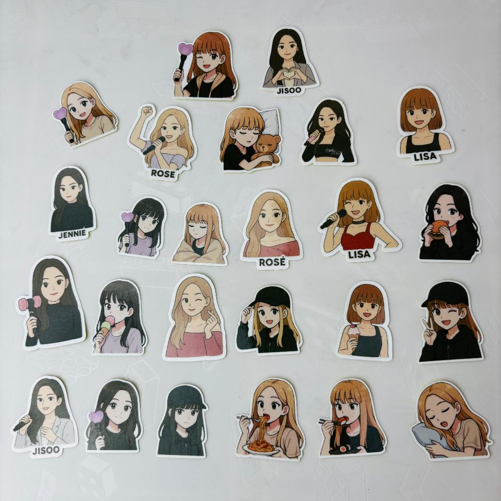 

Stiker Karakter Kpop Cewek Cute Style Anime BLACKPINK Lucu 25 pcs