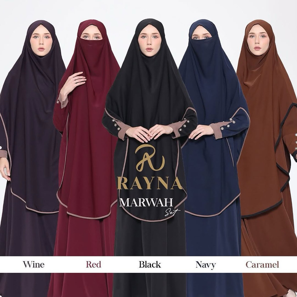 Marwah Set by Rayna | Umroh Series | One Set Khimar | Rayna | D’Hijab of Mey