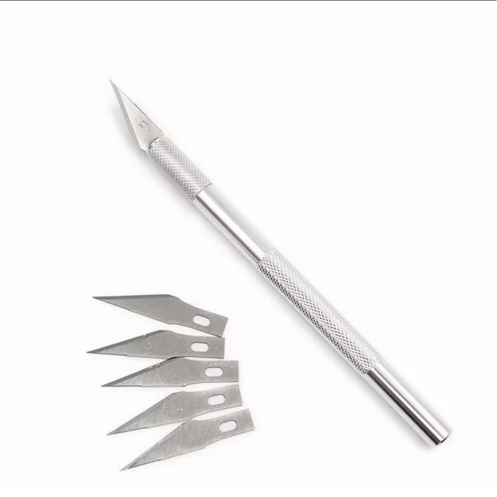 

Cutter Hobby Crafting Art Knife Metal Handle Blade Pisau Ukir Seni