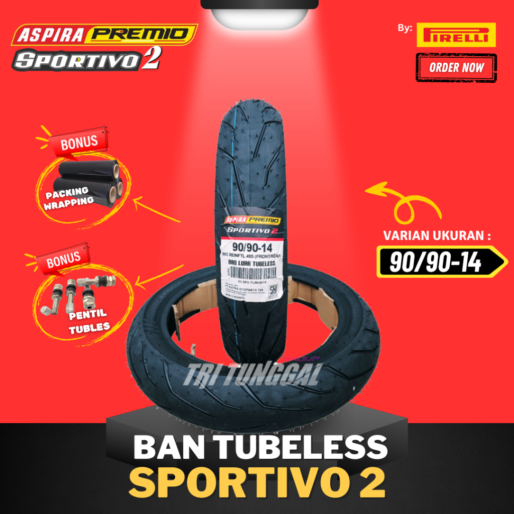 [READY COD] BAN ASPIRA PREMIO SPORTIVO 2 TUBELESS MEDIUM SOFT COMPOUND RING 14 / BAN MOTOR RING 14 M