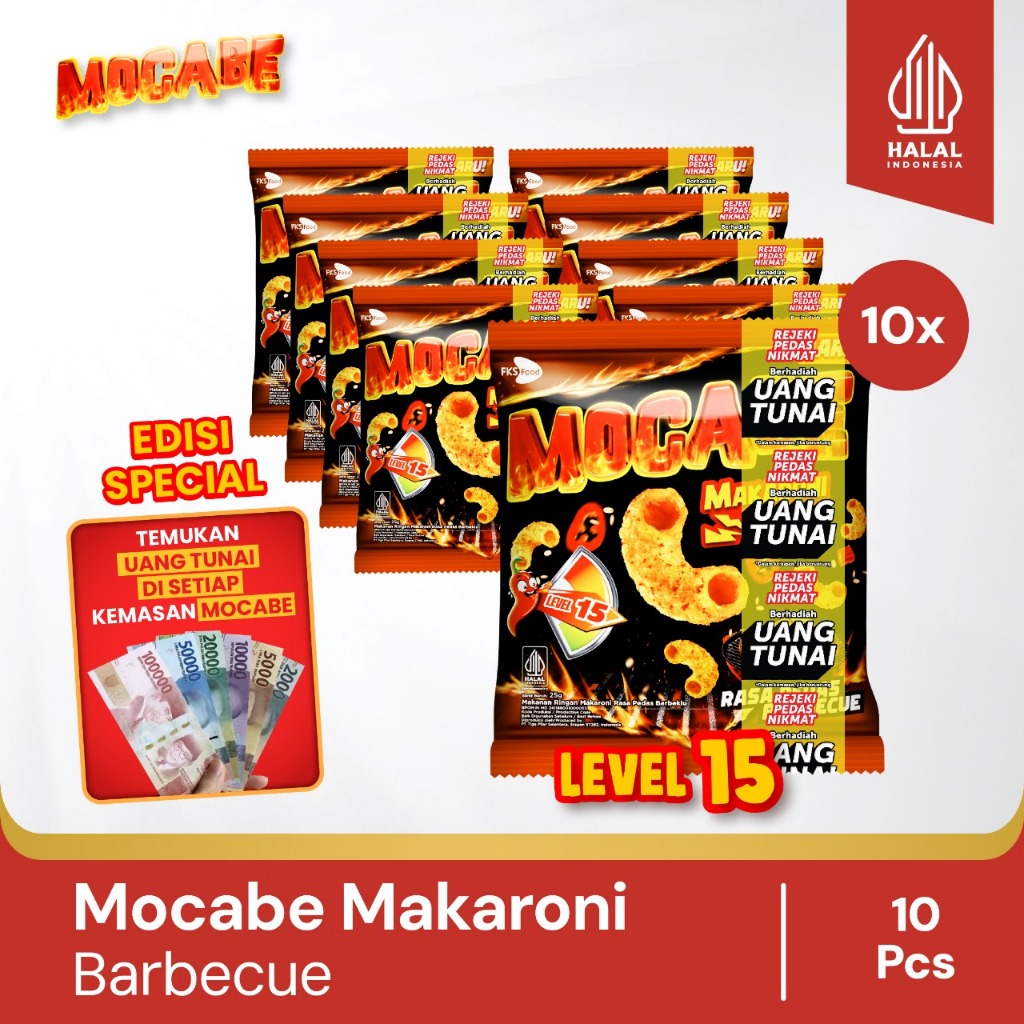 

Mocabe - Barbecue - Small Pack - 1 Karton (6 renceng) - 60 Pcs - 25gr (Free 12 Pcs)