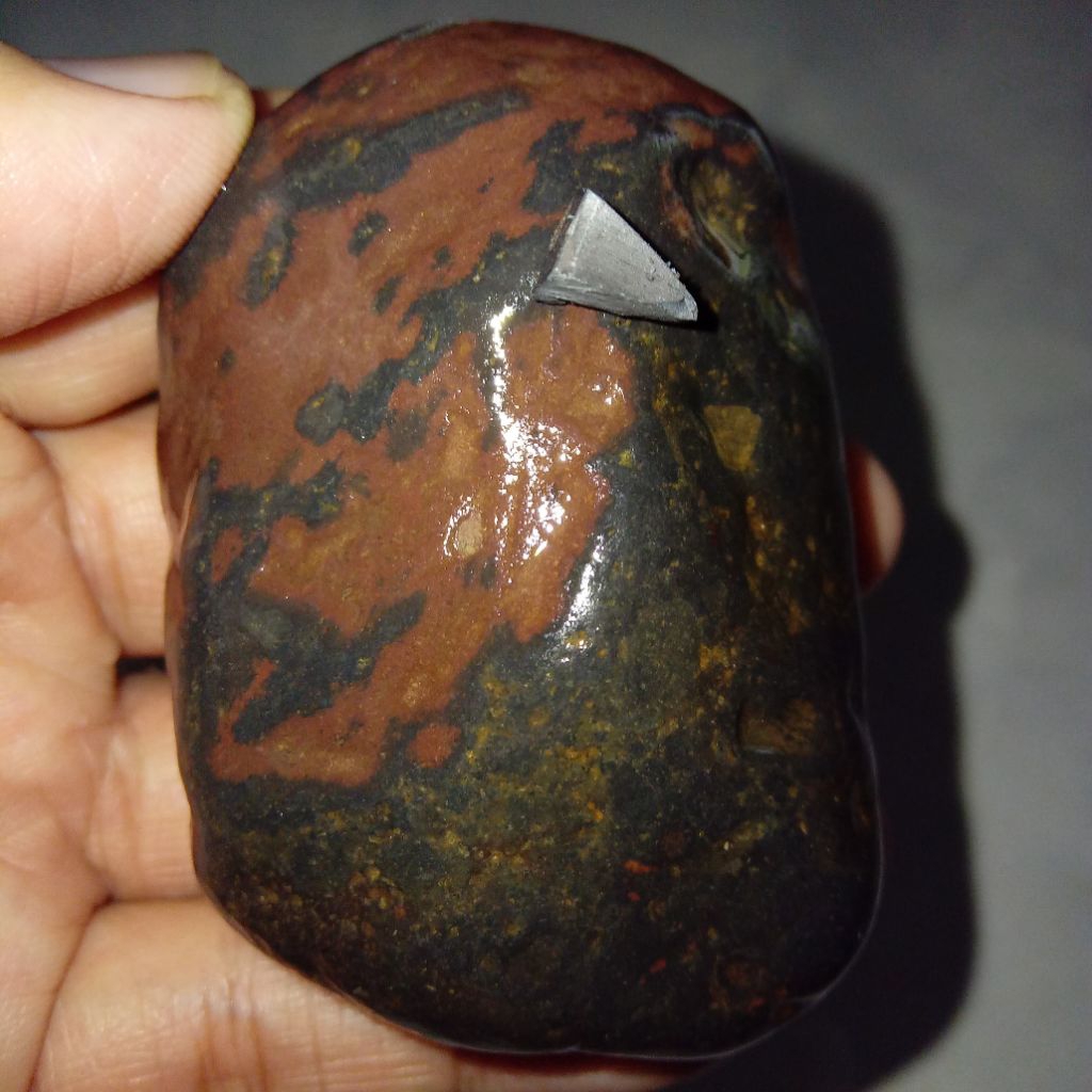Original Batu Akik Badar Besi Merah Nermpel Magnet