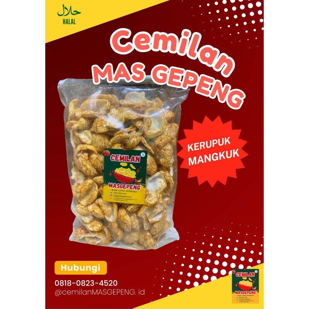 

Cemilan Mas Gepeng Kerupuk Mangkuk Pedas