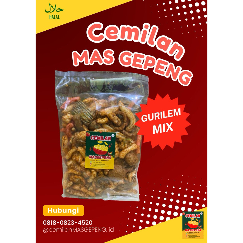 

Cemilan Mas Gepeng Kerupuk Campur/MIX Pedas