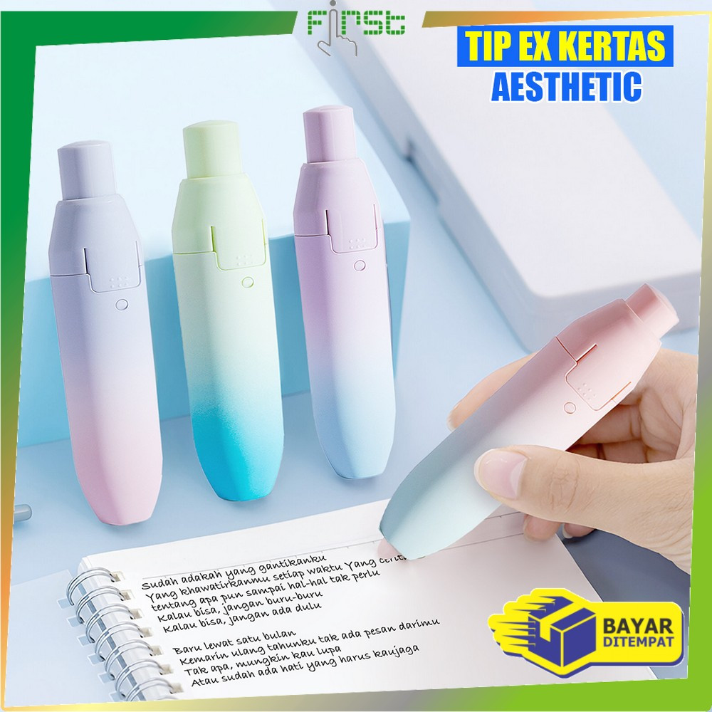 

EC FH-A97 Correction Tape Gradasi Warna Pastel Perlengkapan Sekolah Tip X Kertas Aesthetic / Tip Ex Roll Two Tone Model Cetek Pita Koreksi Multifungsi