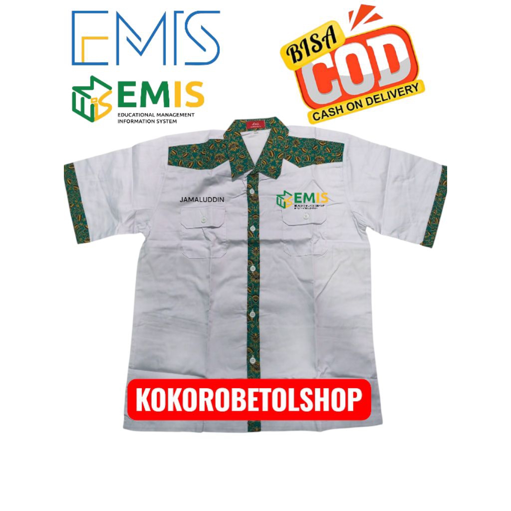 KEMEJA BATIK KEMENAG EMIS • Baju Emis • Seragam kemenag Emis bordir KEMEJA BATIK EMIS