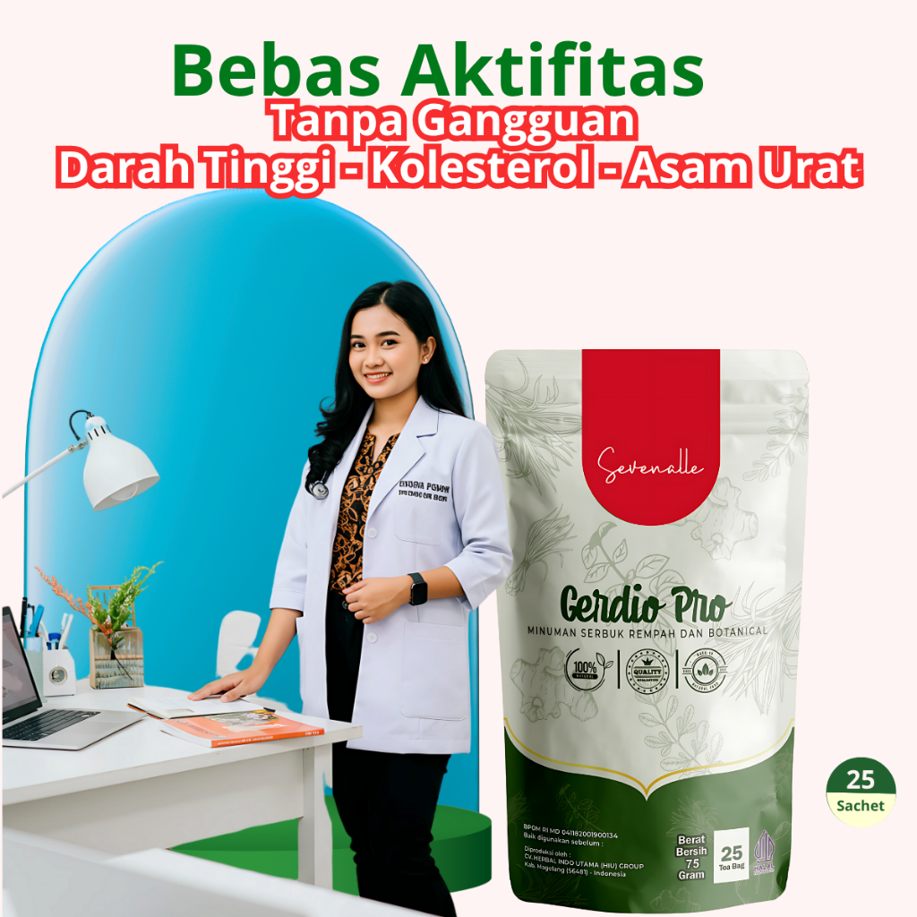 

Gerdio Pro Merah Obat Kolesterol Asam Urat Darah Tinggi Hipertensi Nyeri Sendi Kebas Kesemutan