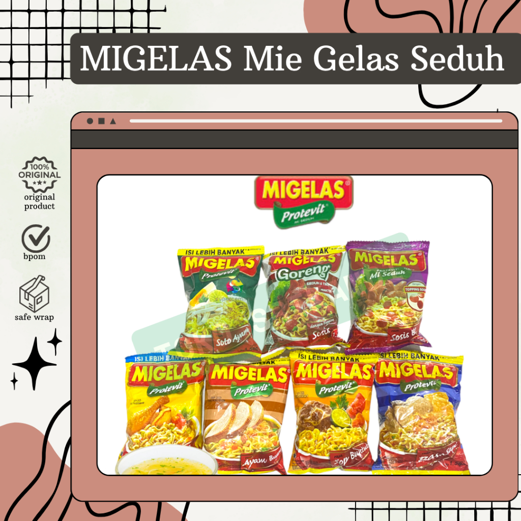 

Migelas Mi Gelas Seduh RasaMi Goreng / Ayam Bawang / Baso Sapi / Sop Buntut / Soto Ayam Upin Ipin / Mie Gelas Upin Ipin (Renteng)