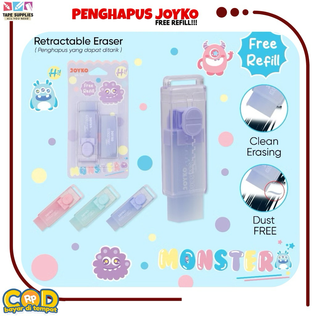 

ERASER Penghapus Modern ER-147 (ADA ISI ULANG) Free Refill!!