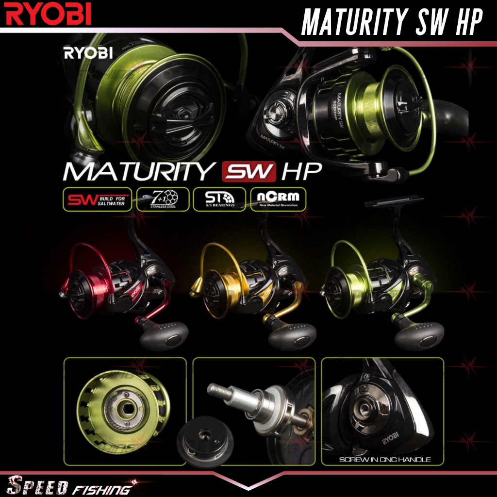 Reel Ryobi Maturity SW HP 1000 2000 3000 4000 5000 6000 8000 Gold Power Handle Spinning