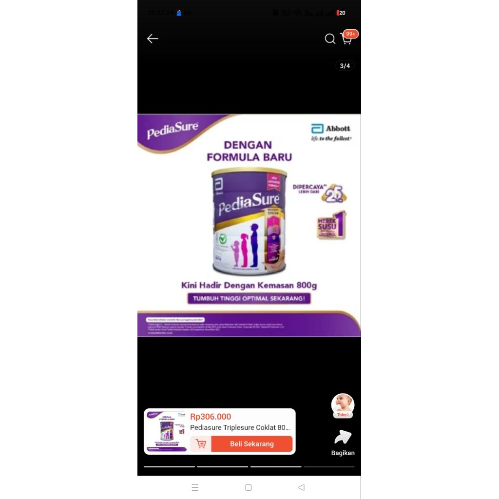 

Pediasure Cokelat 800gr