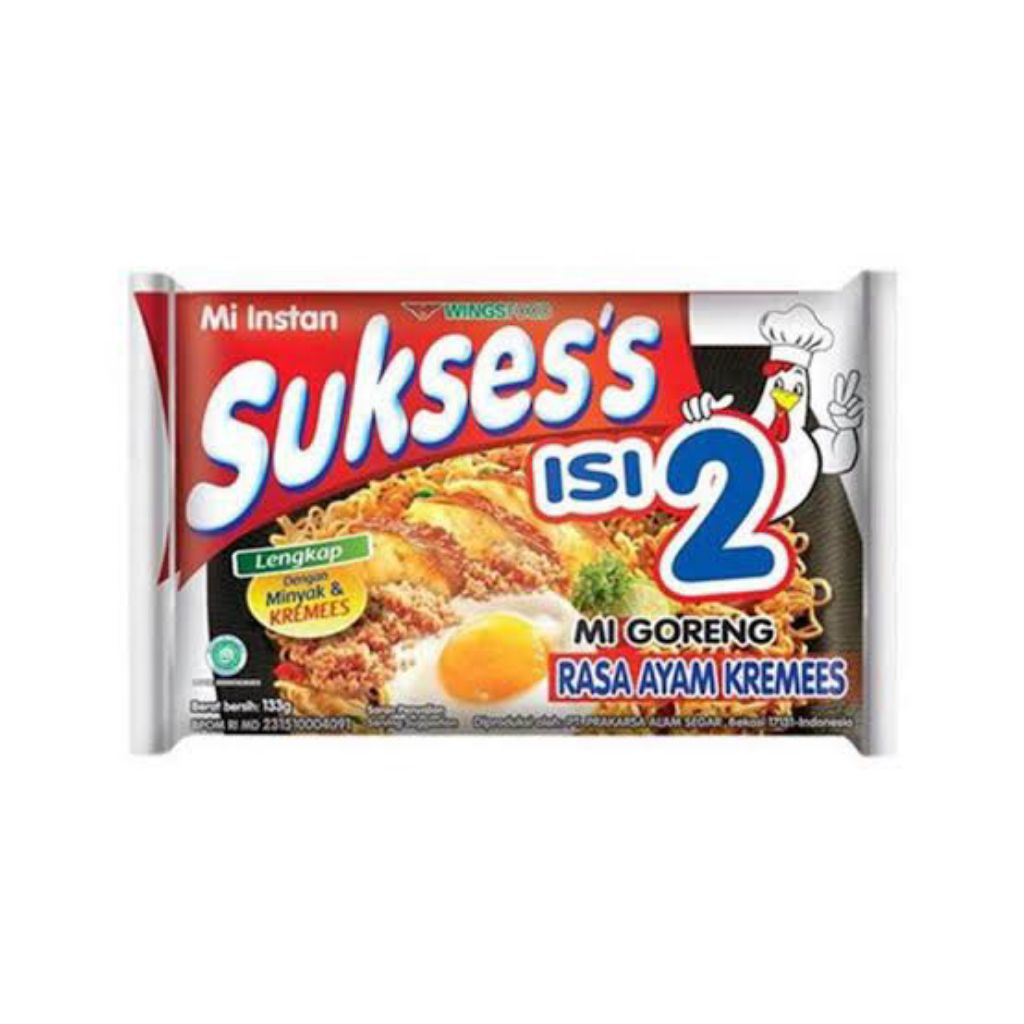 

Sukses Isi 2 Mie Instan Mi Goreng Rasa Ayam Kremes 133 gram