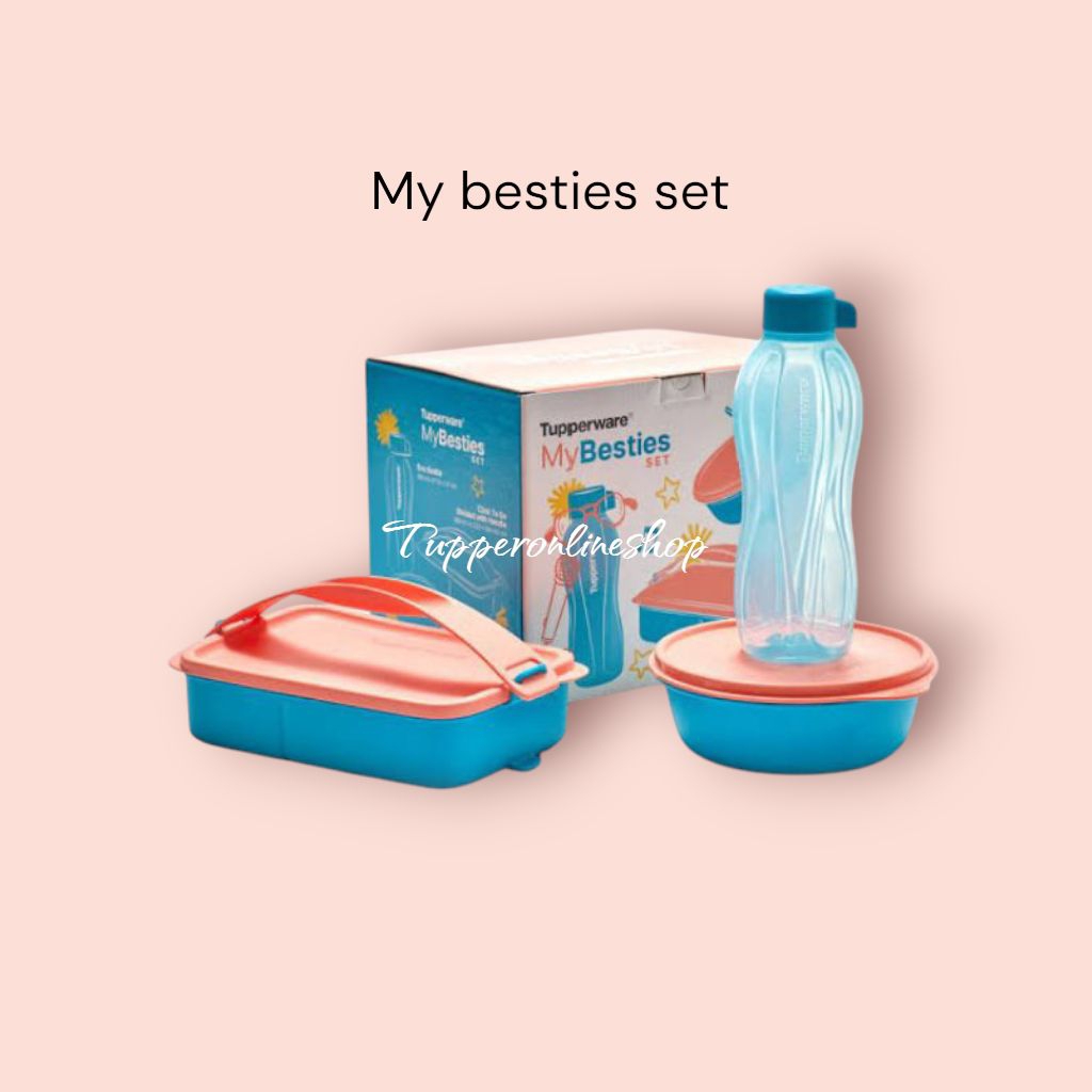 My besties set tupperware/set tempat makan minum tupperware
