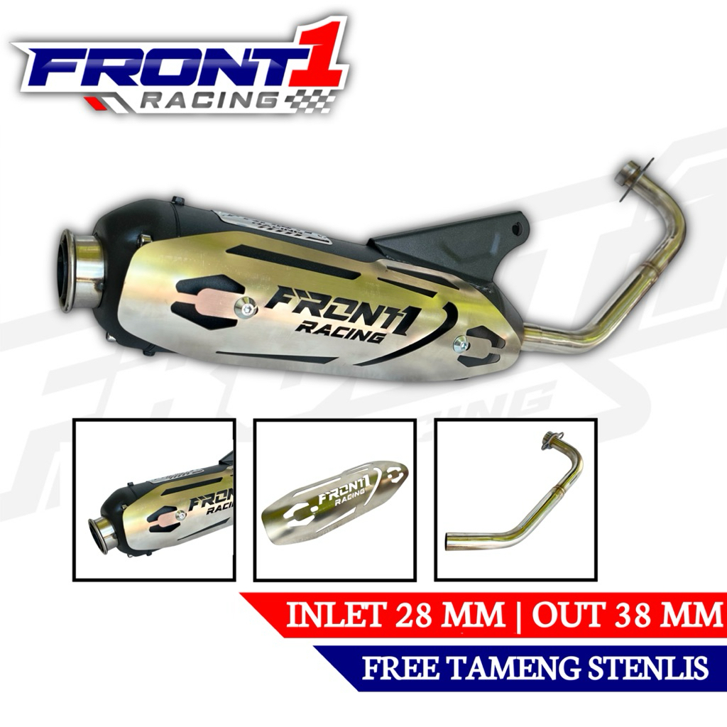 Knalpot Standar Racing FRONT1 RACING Mio Sporty Vario125/150 LED Beat Karbu Esp INLET 26-28
