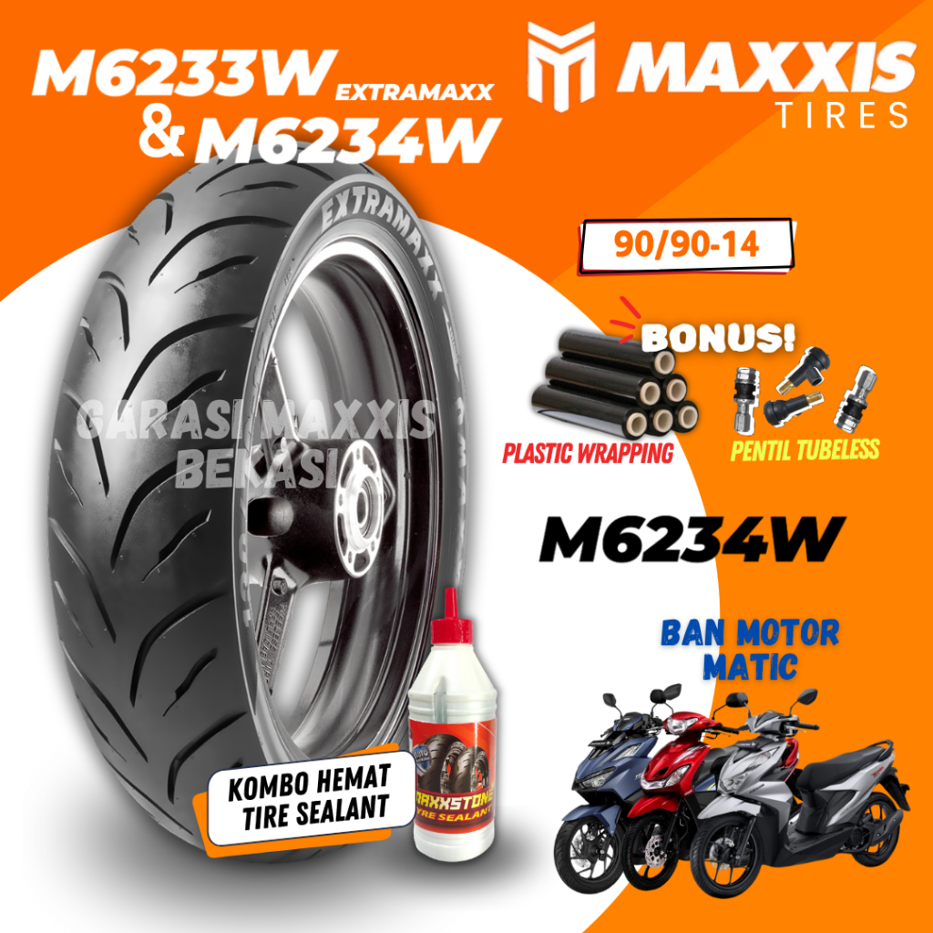[READY COD] BAN MAXXIS EXTRAMAXX RING 14 / BAN MAXXIS EXTRAMAXX M6234 ( 90/90-14 ) BAN TUBELESS BAN 