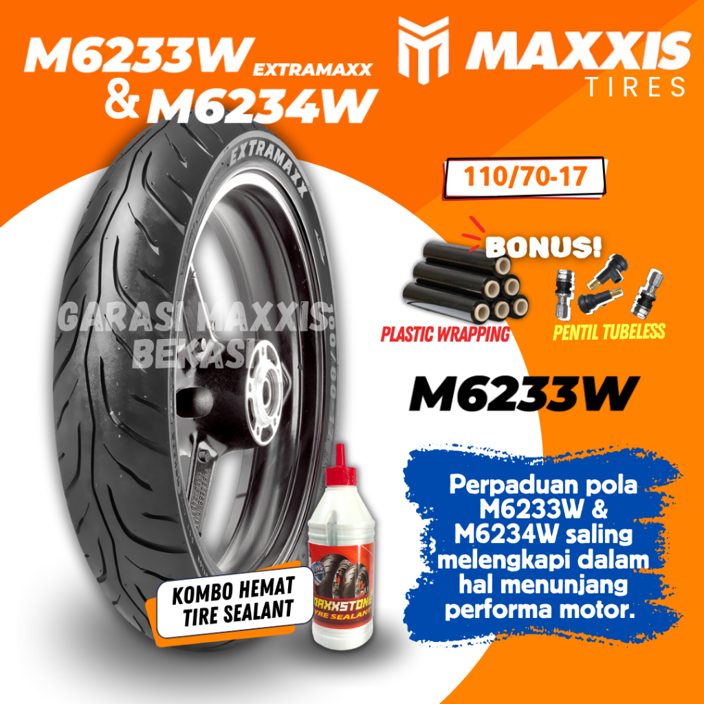 [READY COD] BAN MAXXIS EXTRAMAXX RING 17 / BAN MAXXIS EXTRAMAXX M6233 ( 110/70-17 ) BAN TUBELESS BAN
