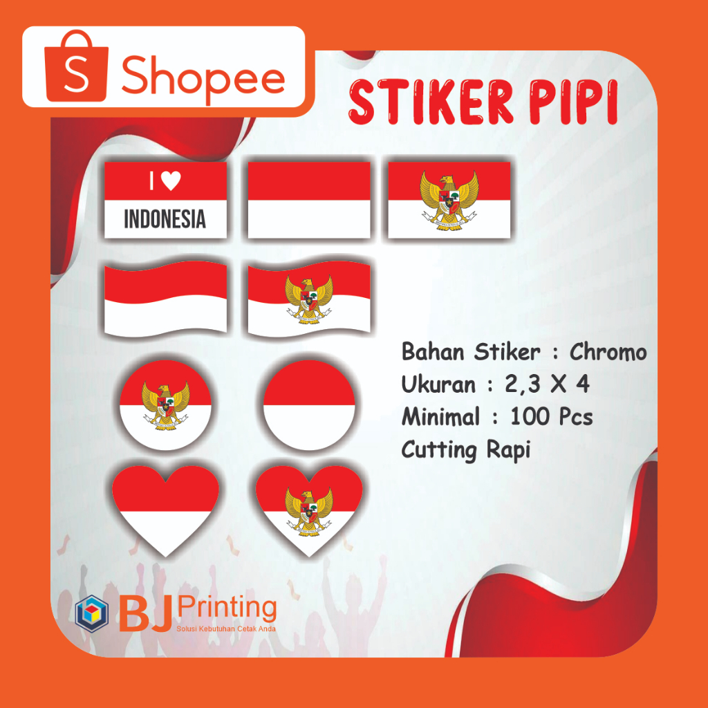 

Stiker Pipi Bendera / Sticker Merah Putih / stiker 17 agustus