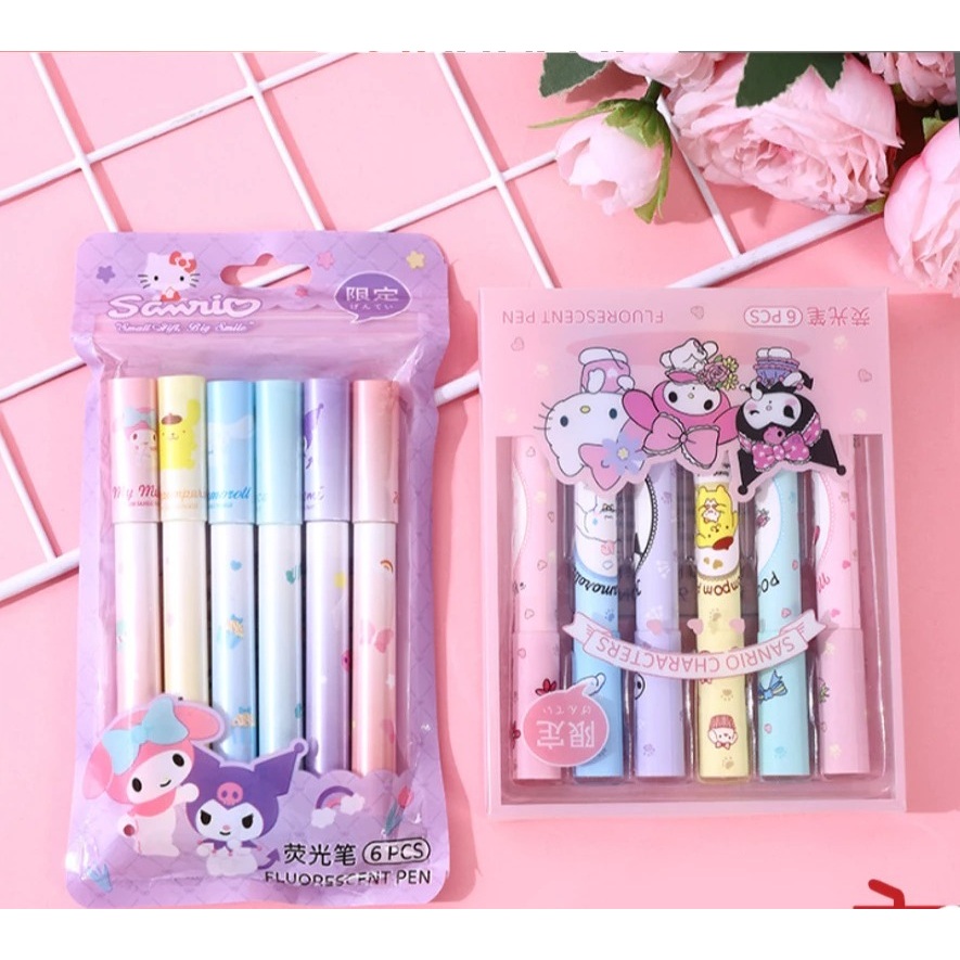 

Stabilo Karakter Lucu 6 PCS – Highlighter Warna Pastel Warna Warni Cute