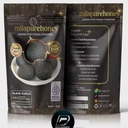 

Milapurehoney- Bawang Hitam Tunggal- Black Garlic 50g - Superfood Alami