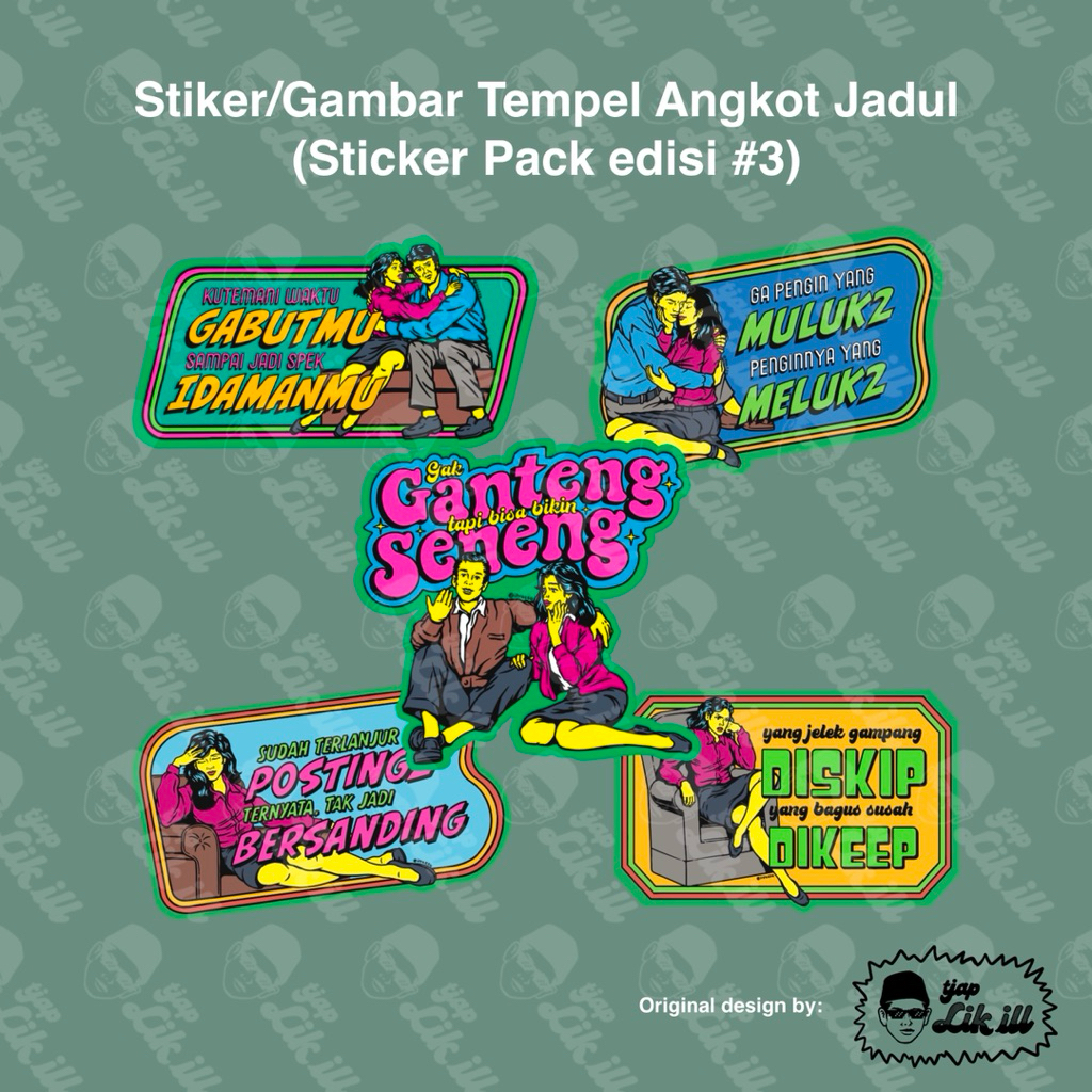 

Gambar Tempel/Stiker Angkot Jadul (Sticker Pack edisi #3) by @ilyazsa