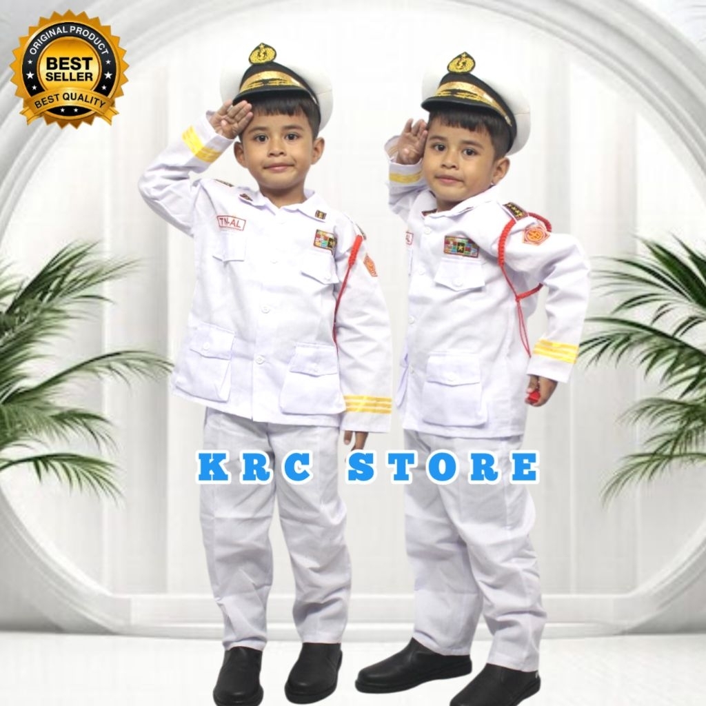 Ready Baju Profesi Anak TNI AL Putih / KOSTUM ANAK TNI ANGKATAN LAUT CILIK / BAJU KARNAVAL ANAK TNI 