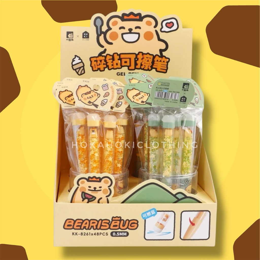 

KUKI Cute Eraser Gel Pen /Pulpen Gel Bisa Dihapus / Pulpen Cap Hamster/ Pena Bear Lucu 0.5mm / Erasable Pen Gel