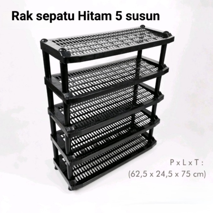 Lariz Rak sepatu 5 susun plastik serbaguna  Rak sepatu 4 susun plastik serbaguna  Rak sepatu 3 susun