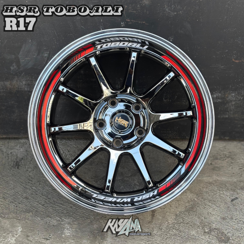 VELG RACING RING 17 PCD 5X114,3 HSR TOBOALI LEBAR 8.5 VELG R17 INNOVA CIVIC BRV CRV XTRAIL DLL