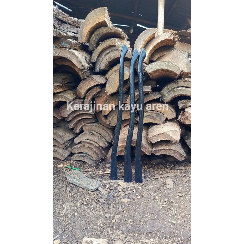 doran cangkul kayu aren hitam /gagang pacul ruyung hitam