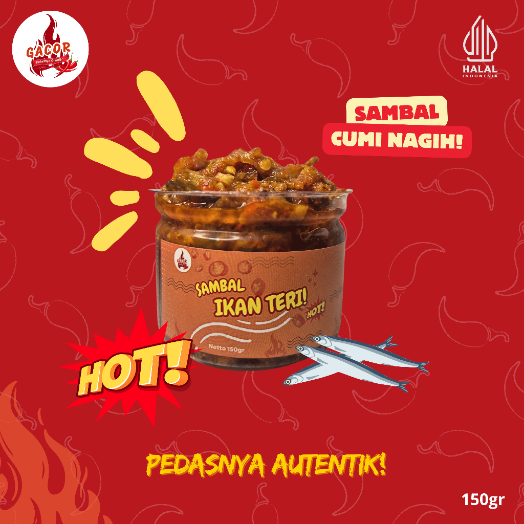 

SAMBAL TERI - BY GACOR SAMBAL (PRODUKSI SENDIRI) TERIMA HARGA RESELLER