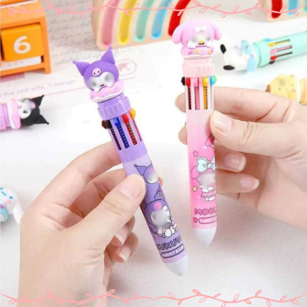 

Bolpen Gel Tinta 10 Warna Alat Tulis Sekolah Pena Mekanik Karakter Kartun Pulpen 10 Warna Lucu 3D