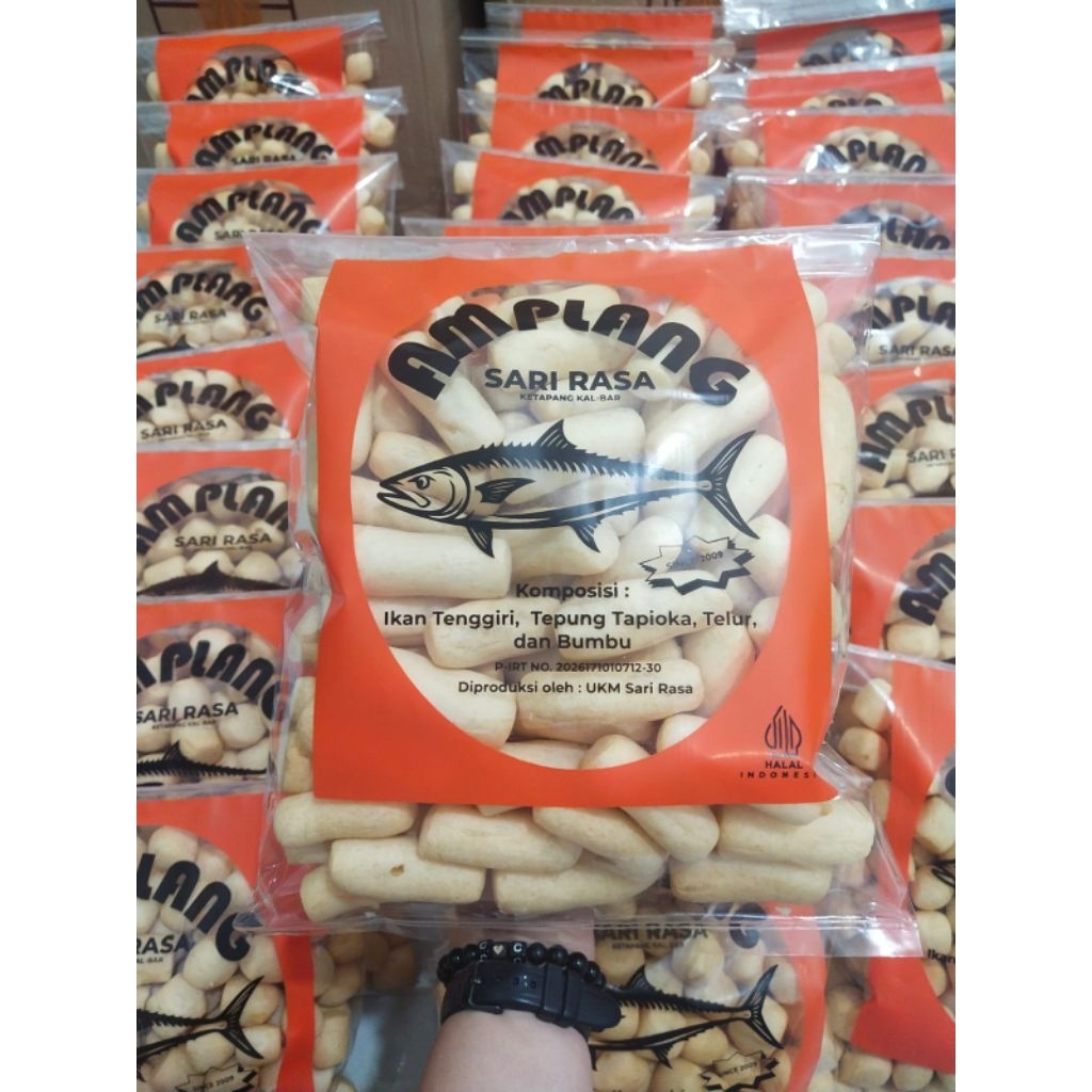 

Amplang ketapang sari rasa bentuk lonjong
