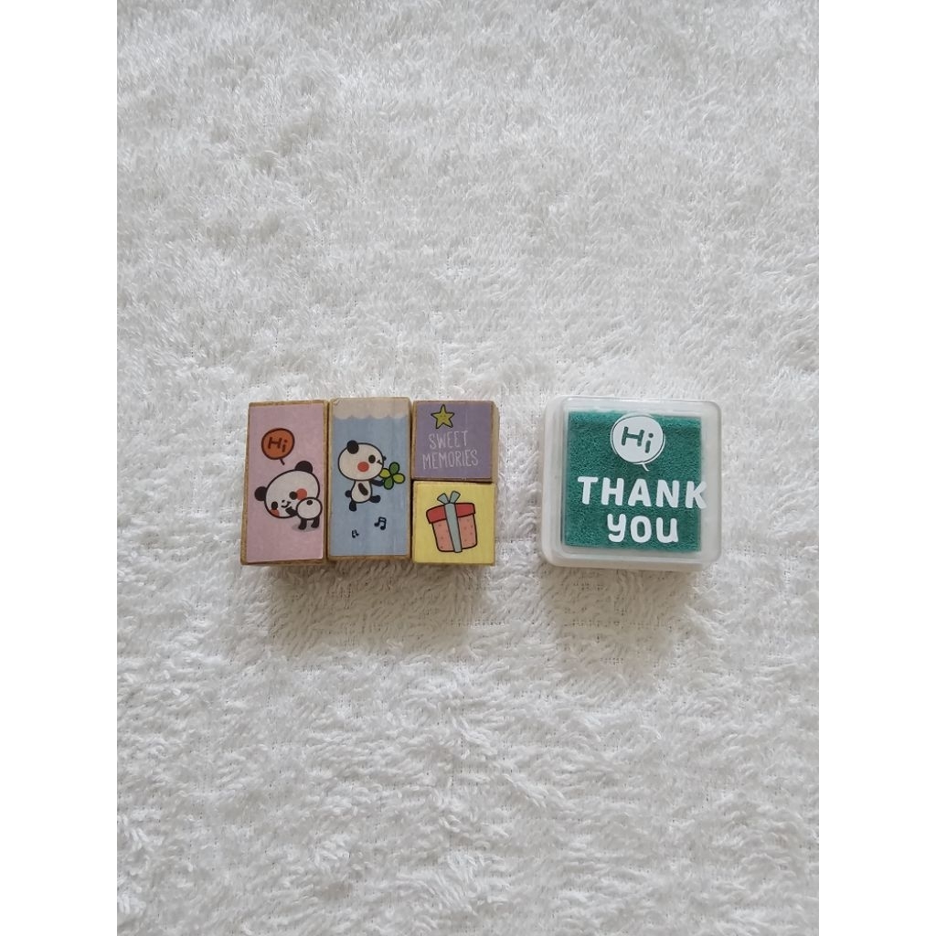 

(Baca Deskripsi) Preloved Panda Sweet Memories Wood Stamp