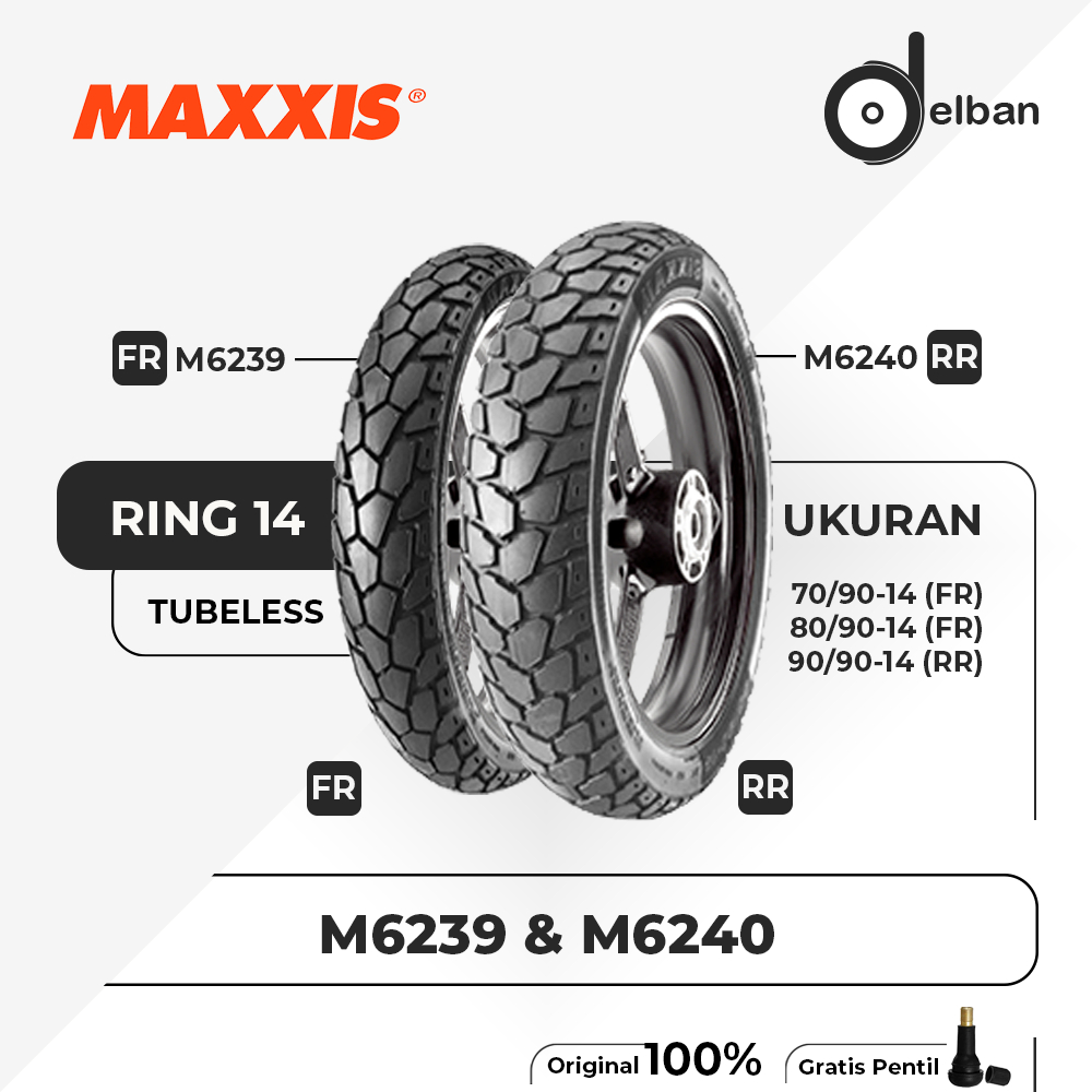 SEPASANG / SATUAN BAN MATIC RING 14 MAXXIS M6239 DEPAN BELAKANG SEPASANG KEMBANG TAHU BEAT  VARIO GE