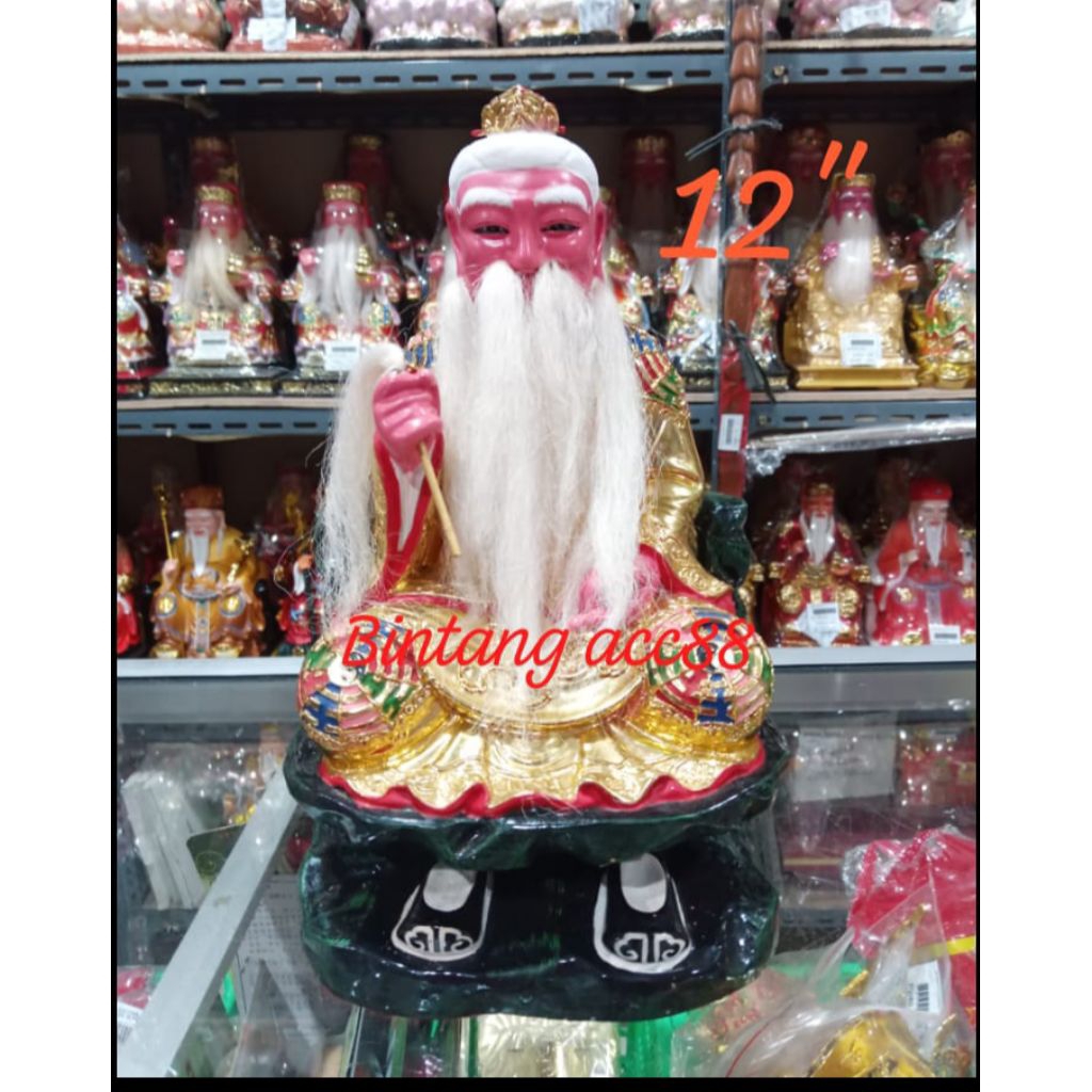 patung dewa thai shang lau cin / thai siong - kayu fiber - 12inch